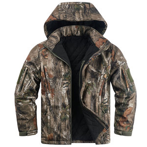 Veste de chasse d'hiver légère en toile pour homme, avec capuche, fermeture éclair intégrale, plusieurs poches, respirante, poignets ajustables - Product Image 1