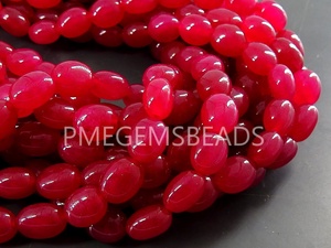 Collier de perles de 9 pouces fait à la main Rubellite Quartz rose lisse pépite ovale coupe Hydro pierre lâche 10-8MM fournitures de grossiste - Product Image 2