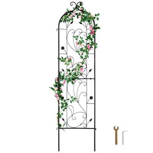 Treillis de jardin en métal antirouille de 60 x 15 pouces pour plantes grimpantes, idéal pour les roses et les concombres en extérieur, hauteur de 3 pieds - Product Image 1