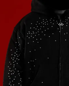 Chaqueta tipo cárdigan retro coreana con cremallera, diseño deportivo informal de color liso con pedrería, estilo urbano para parejas - Product Image 6