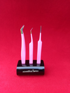High-Precision Eyelash Tweezers, <b>Lash</b> Extension Tool <b>Kit</b> Spring Action Application Scissors Isolation Tweezers Straight Pointed - Product Image 2