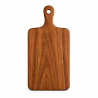 Planche à découper ronde moderne en bois avec poignée, finition naturelle, bois d'acacia, bloc de découpe pour la cuisine
