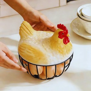 Decorative Metal <b>Egg</b> Basket, Farmhouse Kitchen <b>Egg</b> <b>Storage</b> Holder - Product Image 3