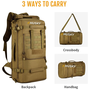 HUSKY SPORTSWEAR High Quality Camouflage Convertible <b>Backpack</b> Duffel Zipper Hasp Closure USB Charging Comfortable Fit Waterproof - Product Image 2