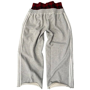 Pantalon de survêtement baggy à double taille personnalisé avec strass pour homme, style streetwear - Product Image 4