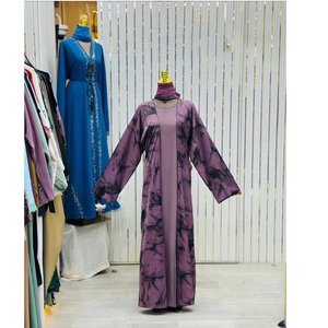 High Quality Modest Dubai Beaded Sequined Long Sleeve <b>Abaya</b> Muslim Traditional Handmade Wedding Women Polyester Breathable VNeck - Product Image 1