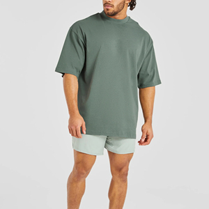 Best Quality Men's Oversized Plus Size <b>Blank</b> T-Shirts 100% Cotton 220g Fabric <b>Weight</b> Streetwear Style - Product Image 1