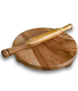 Juego de Chakla Belan de Madera Premium con Palta |   Tabla para Amasar y Rodillo para Roti, Chapati, Paratha, Puri, Masa de Pizza, Uso en la Cocina - Product Image 1
