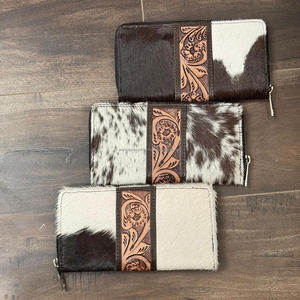 Vente en gros de portefeuille en cuir usiné à la main de marque à la mode Pochette de fermeture à glissière de haute qualité Portefeuille de créateur en cuir de vachette véritable - Product Image 4