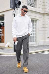 Pantalons cargo pour hommes en gros, pantalons cargo de couleur unie, pantalons cargo de haute qualité fabriqués au Pakistan avec logo imprimé numériquement - Product Image 4