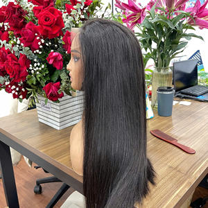 Meilleures ventes! Perruque en cheveux humains avec closure en dentelle au milieu, cheveux naturels raides, pour femmes, style doux, fournisseur de cheveux bruts - Product Image 2