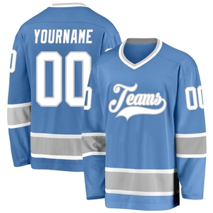 Vente en gros de maillots de hockey personnalisés OMMIZ INDUSTRY bleu clair, blanc-gris, best-sellers - Product Image 1