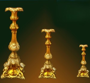 Fancy <b>Brass</b> <b>Candlestick</b> Holder Set Ornate Decorative Home Decoration Durable Classic Design for Dining Table Centerpiece - Product Image 2