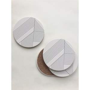 Sous-verres personnalisés avec logo, design moderne, en bois absorbant avec support en liège, anti-rayures, protection pour bureau et table, vente en gros - Product Image 3