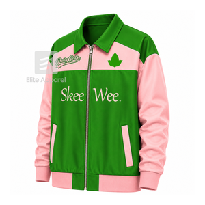 Veste coupe-vent personnalisée Alpha Kapa Alpha Sorority avec logo brodé vert et rose, style décontracté pour femme, avec doublure en polyester - Product Image 2