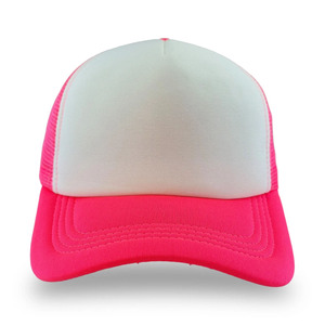 Custom Pink Pink Foam Trucker Cap White Front Mesh Back Breathable <b>Baseball</b> Cap Blank Snapback <b>Hat</b> for <b>Women</b> Men Sublimation - Product Image 6