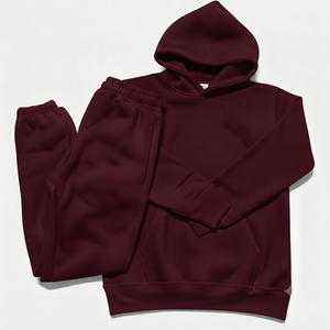 Custom Heavyweight Plain Hoodie and Joggers Set <b>Mens</b> Streetwear Casual <b>Pullover</b> Sweatpants Gym Fitness Tracksuit - Product Image 3
