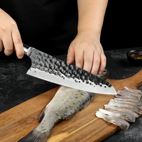 Handgemaakt milieuvriendelijk gesmeed extra scherp industrieel koolstofstaal ambidexter koksmes Viking Art houten handvat metaal 8-9,9 inch