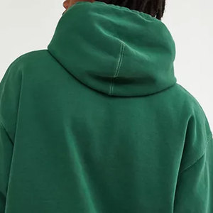 Green Hooded Fleece <b>Pullover</b> <b>Men</b> 100% Cotton Oversized Casual Front Pocket Breathable 300g Winter Streetwear - Product Image 4
