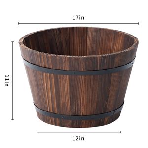 Maceta Grande de Madera para Plantas, Tipo Barril de Whisky, para Jardín Interior y Exterior, Tamaño Personalizado, Maceta de PP - Product Image 5