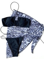 Maillot de bain 3 pièces imprimé personnalisé Maillot de bain pour femmes Sexy Micro Thong Bikini Ensemble 2022