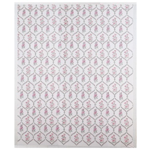 Elegant Hand Block Print Cotton Bedsheet Set Floral Boho Bedspread with <b>Pillow</b> Covers Indian Jaipur Queen King <b>Flat</b> Sheet - Product Image 3