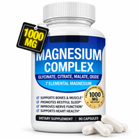 Complexe de glycinate de magnésium avec citrate, malate et oxyde – Flacon de 90 capsules – Complément nutritionnel minéral – Vente en gros – Marque privée – OEM ODM