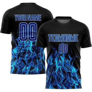 ชุดเสื้อฟุตบอลแบบซับลิเมชั่นผ้าตาข่ายโพลีเอสเตอร์ 100% |   ชุดฟุตบอลผู้ชายที่ช่วยระบายความชื้น |   พิมพ์สีตามสั่งแบบเต็มรูปแบบ - Product Image 2