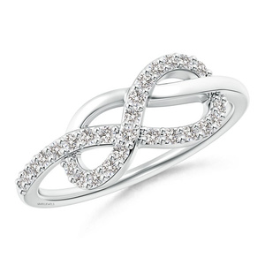 Anillo de Diamantes Cultivados en Laboratorio con Forma de Corazón Infinito, con Diamantes Tallados, Oro de 10K/14K/18K, Plata 925/935, Joyería Vintage para Compromiso o Aniversario - Product Image 2