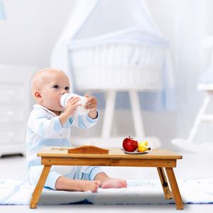 Tavolino per Laptop in Bambù con Vassoio da Letto Pieghevole e Superficie Inclinabile Regolabile in Più Posizioni - Product Image 6