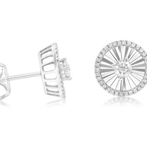 Jai Balaji Diamond <b>Cute</b> Style Women's Gold/Silver Plated Stud <b>Earrings</b> for Wedding Engagement Party Occasions - Product Image 1
