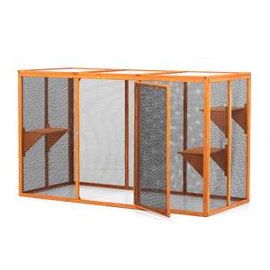 Recinto para gatos desmontable naranja con techo impermeable y 3 plataformas de salto Playful Cat Playground - Product Image 6