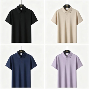 Polo à manches courtes pour homme, couleur unie, coupe classique, en coton Oxford respirant, pour le golf - Product Image 5