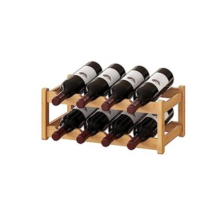 Estante para Vino de Bambú para 8 Botellas, Ecológico, Rectangular, de Sobremesa |   Diseño moderno de mediados de siglo hecho a mano, duradero y ligero |   Aqudus - Product Image 2