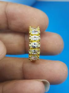 Bague empilable en moissanite taille marquise plaquée or pour femme, en argent 925 original, pour un charme unique, cadeau pour bijoux de mariée - Product Image 3