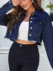 Chaqueta de moda para mujer, de invierno, con logo frontal, transpirable, de punto, con dobladillo sin rematar, manga larga, con botones y bolsillos. - Product Image 6