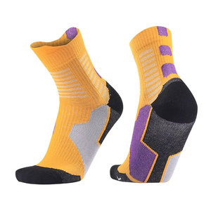 Athletic Crew <b>Socks</b> Solid Color Breathable Non-Slip Yoga <b>Socks</b> for Adults Winter Wear Polyester/Cotton <b>Black</b> White Red Burgundy - Product Image 1