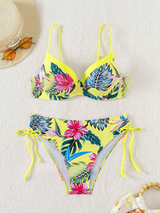 Conjunto de Bikini Unisex de Alta Calidad Personalizado de 2 Piezas con Decoración de Cinturón Bordado Hecho de Spandex/Nylon Servicio OEM Disponible - Product Image 3