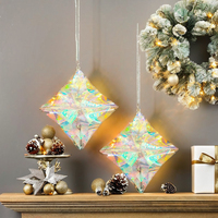Ornement décoratif d'intérieur en film irisé fait main, 12 pouces, effet diamant arc-en-ciel, 2 pièces, CE-NO024, Taïwan, pour Noël et la Saint-Valentin