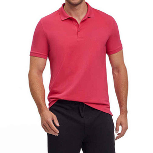 Polo Rojo de Manga Corta para Hombre, 100% Algodón, Tejido Piqué Personalizado, Color Sólido Informal, Transpirable, Corte Regular - Product Image 4