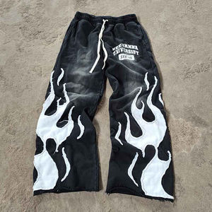 Conjunto de Sudadera con Capucha y Pantalones Acampanados para Hombre con Parche Bordado Desgastado, Chándal Unisex con Efecto Ácido - Product Image 5