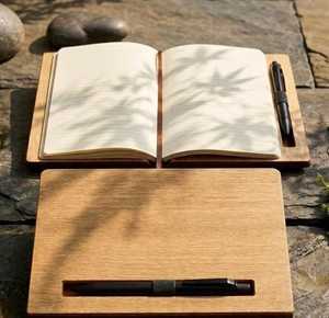 Custom Logo Diary Gift Wood Cover Notebook Hollowed Out Carved Wooden Cover Notepad Message Book Wood Notebook - Product Image 4