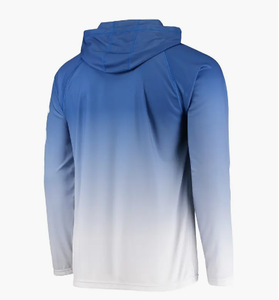 เสื้อฮู้ดดี้ผู้ชายไล่เฉดสี แขนยาว UPF 50 แห้งเร็ว โพลีเอสเตอร์ เสื้อตกปลา พิมพ์ลายโลโก้ด้านหน้า 2027 - Product Image 3