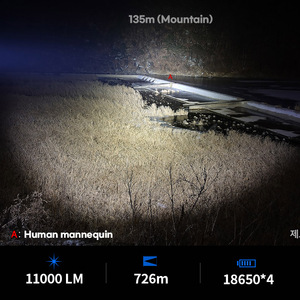 Linterna de Buceo LED Recargable ZEROBEAM DX7 de 11000 Lúmenes, 12W, Alcance de 726m, IPX8 Impermeable, Aleación de Aluminio para Uso en el Océano - Product Image 2