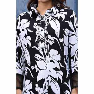 Hermoso Vestido Kurti de Rayón Estampado para Mujer, Informal y para Fiestas, Kurta Larga Étnica India para Uso Diario y Festivo - Product Image 4