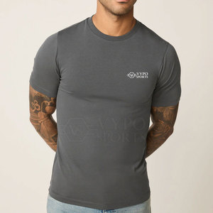 T-shirt classique pour homme à manches courtes, 100% coton, uni, col rond, tricoté, 180 grammes, finition lavée, texture lisse, respirant, écologique - Product Image 3