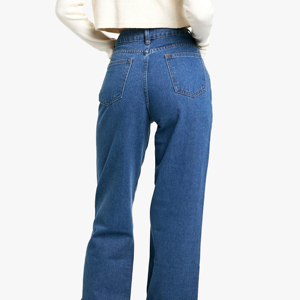 Jeans de mezclilla de cintura media de pierna recta holgados y transpirables de alta calidad para mujer, estilo casual y a la moda - Product Image 5