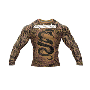เสื้อรัดกล้ามเนื้อผู้ชาย Saqibandco ลายงูสีม่วง สำหรับ MMA แห้งเร็ว กระชับรูป - Product Image 4