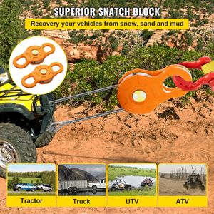 Heavy Duty 11T/25,000 LBS Winch puleggia per verricello 0.55 "/14mm in corda sintetica accessori per recupero Off-Road Snatch Block cricchetto fibbie - Product Image 2