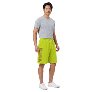 Shorts cargo pour hommes avec lettres brodées, respirants, taille haute, cordon de serrage, en coton, style décontracté - Product Image 3